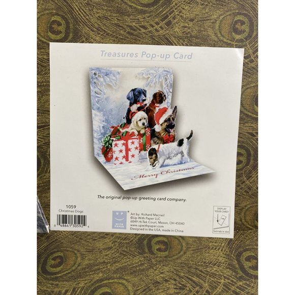 Up With Paper 3D Pop Up Greeting Card Christmas Dogs, Multicolor (1059) - Picture 3 of 6